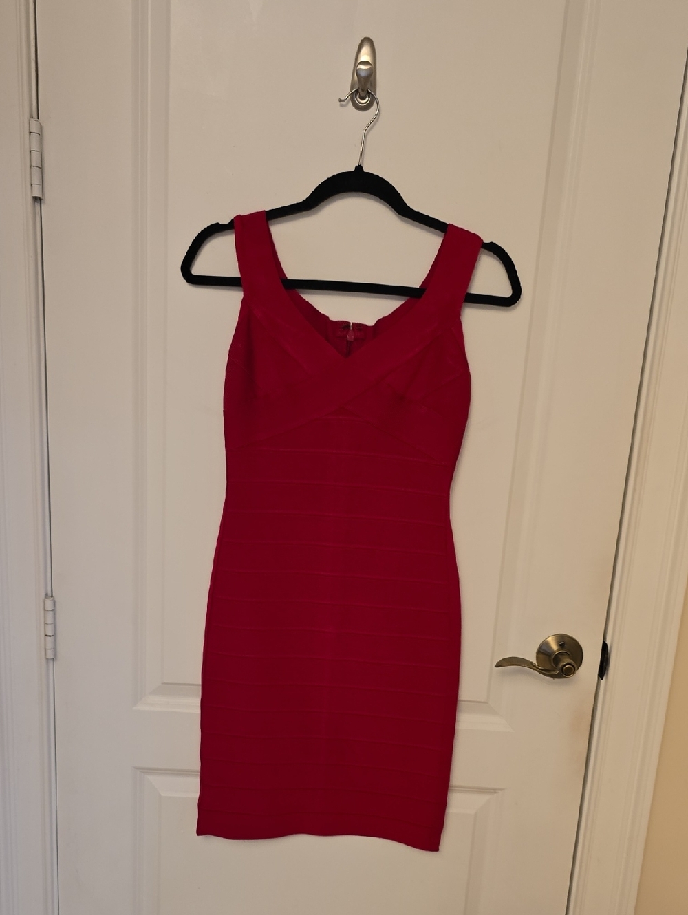 Herve Leger Fitted Red Bandage Mini Dress